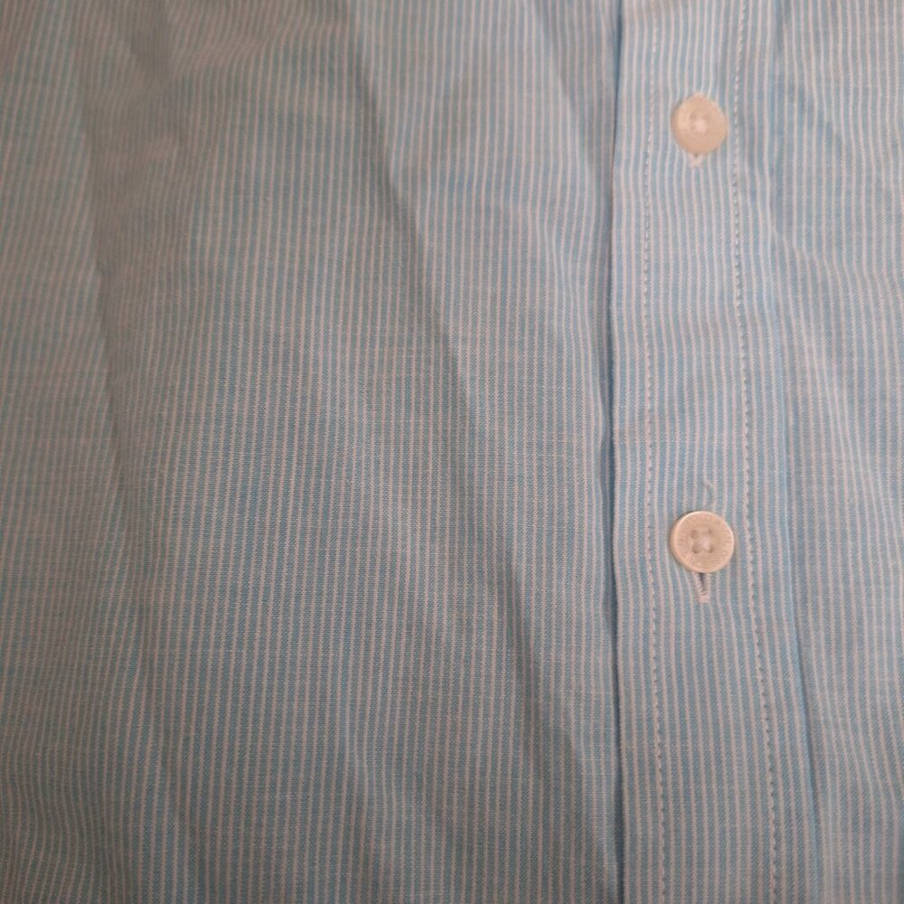 NWT U.S POLO ASSN Light Blue Stripped Men Short Sleeve Button Up Shirt Sz 3XL - Picture 7 of 8